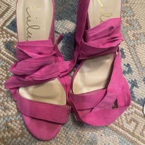 Lulu's Vibrant Pink Strappy Heels